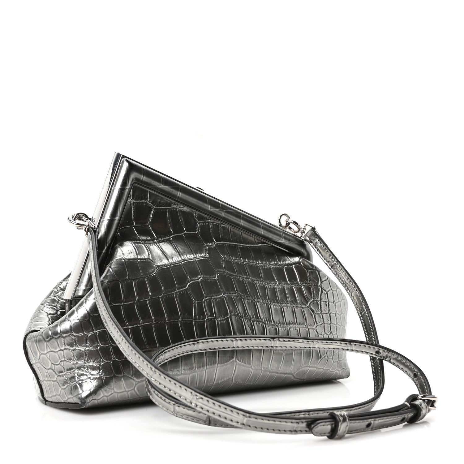 Fendi Crocodile Small Fendi First Silver 3 of 10