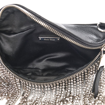 Miu Miu Nappa Crystal Fringe Belt Bag Black 5 of 9