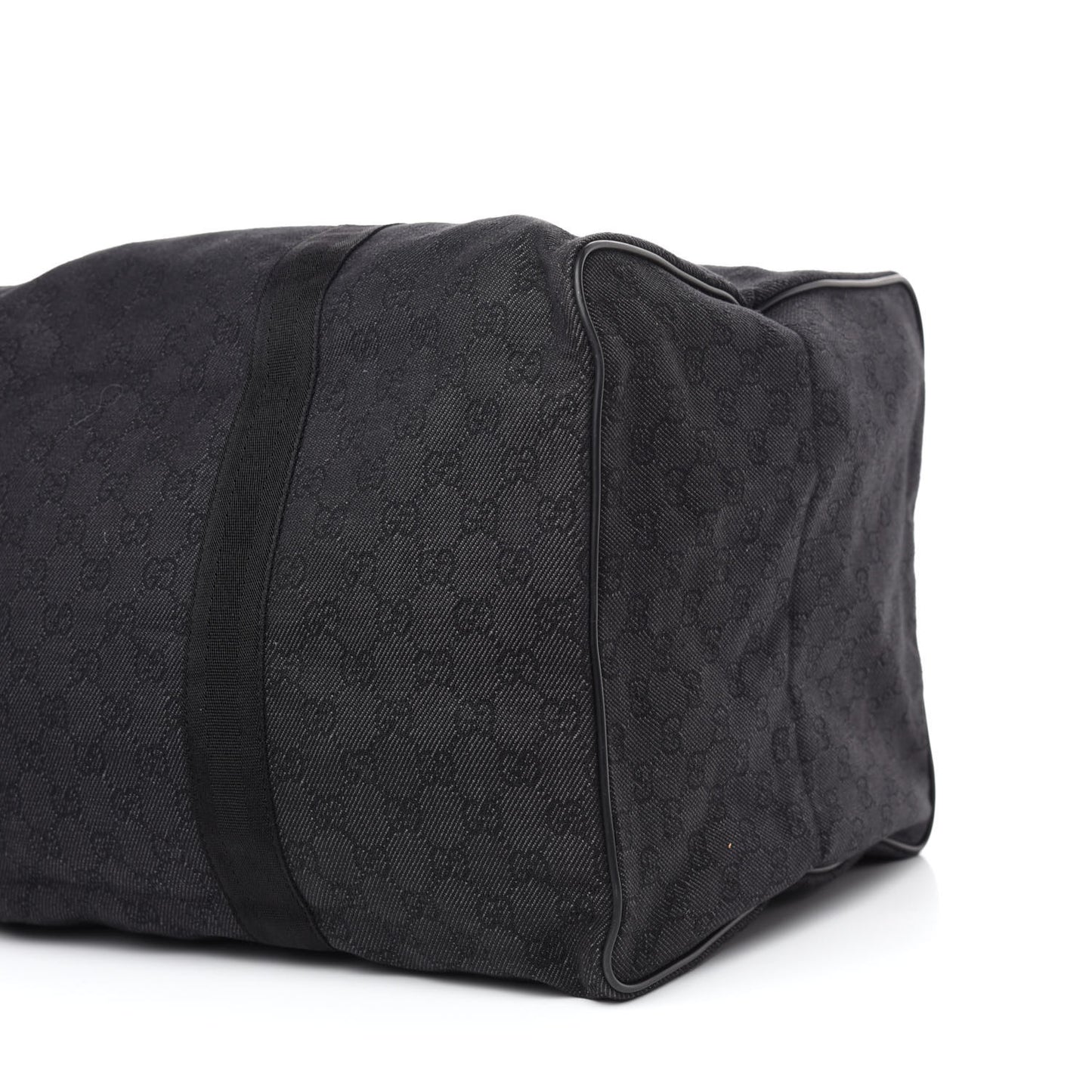 Denim Monogram Large Collapsible Carry On Duffle Black