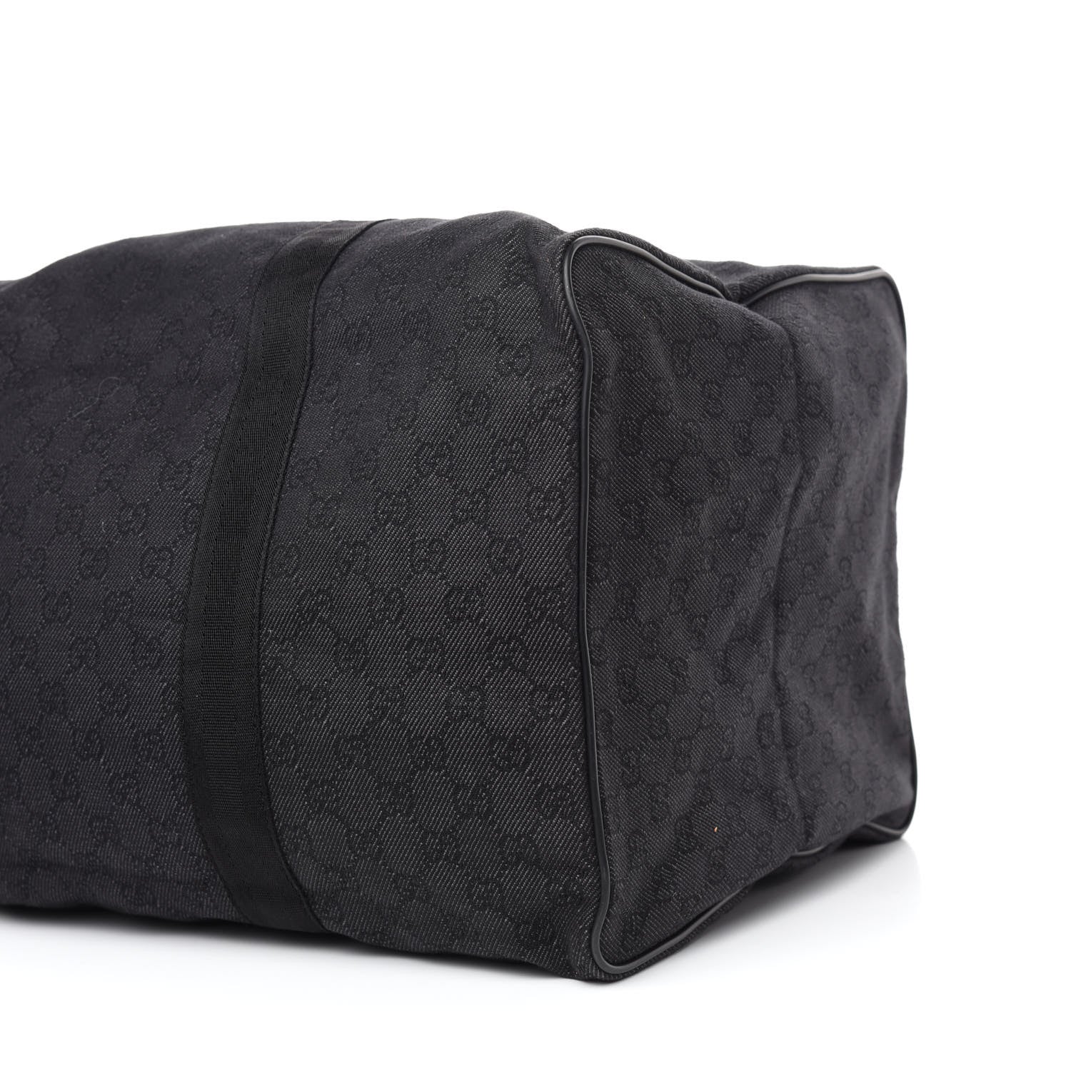Gucci Denim Monogram Large Collapsible Carry On Duffle Black 7 of 10