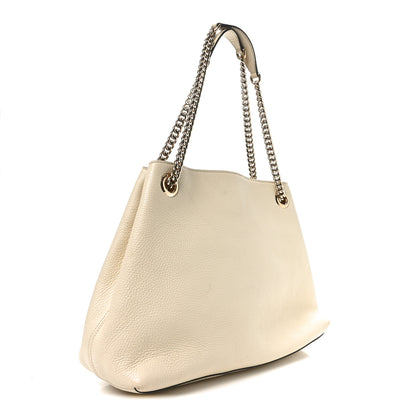 Gucci Pebbled Calfskin Medium Soho Chain Shoulder Bag Off White 3 of 10
