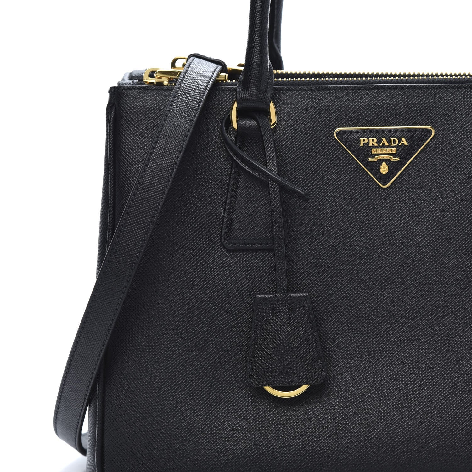 Prada Saffiano Small Galleria Double Zip Tote Black 11 of 11