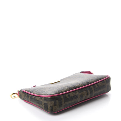 Fendi Zucca Spalmati Vitello Elite Pochette Tobacco Ciclamino 5 of 10