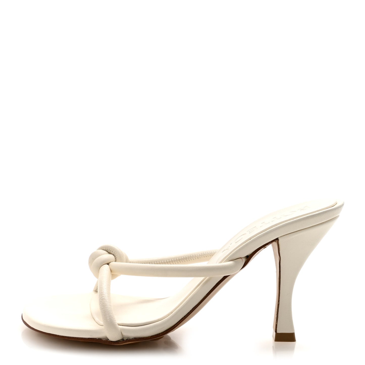 Lambskin Blink Knot Mule Sandals 35.5 White