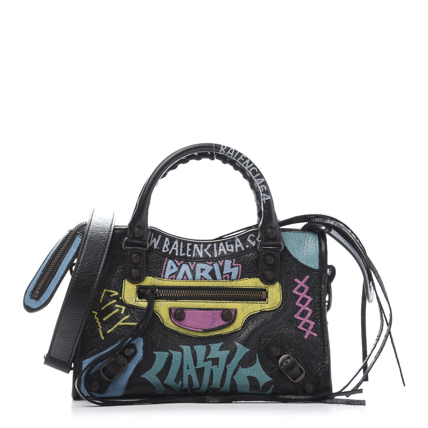 Agneau Arena Graffiti All Over Classic Hardware Mini City Black Multicolor