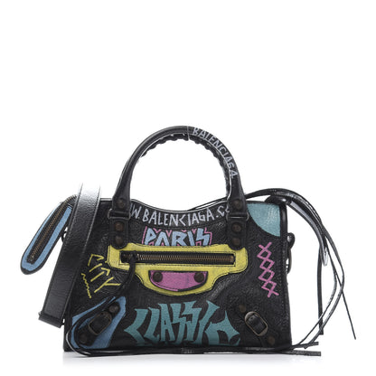 Balenciaga Agneau Arena Graffiti All Over Classic Hardware Mini City Black Multicolor 3 of 12