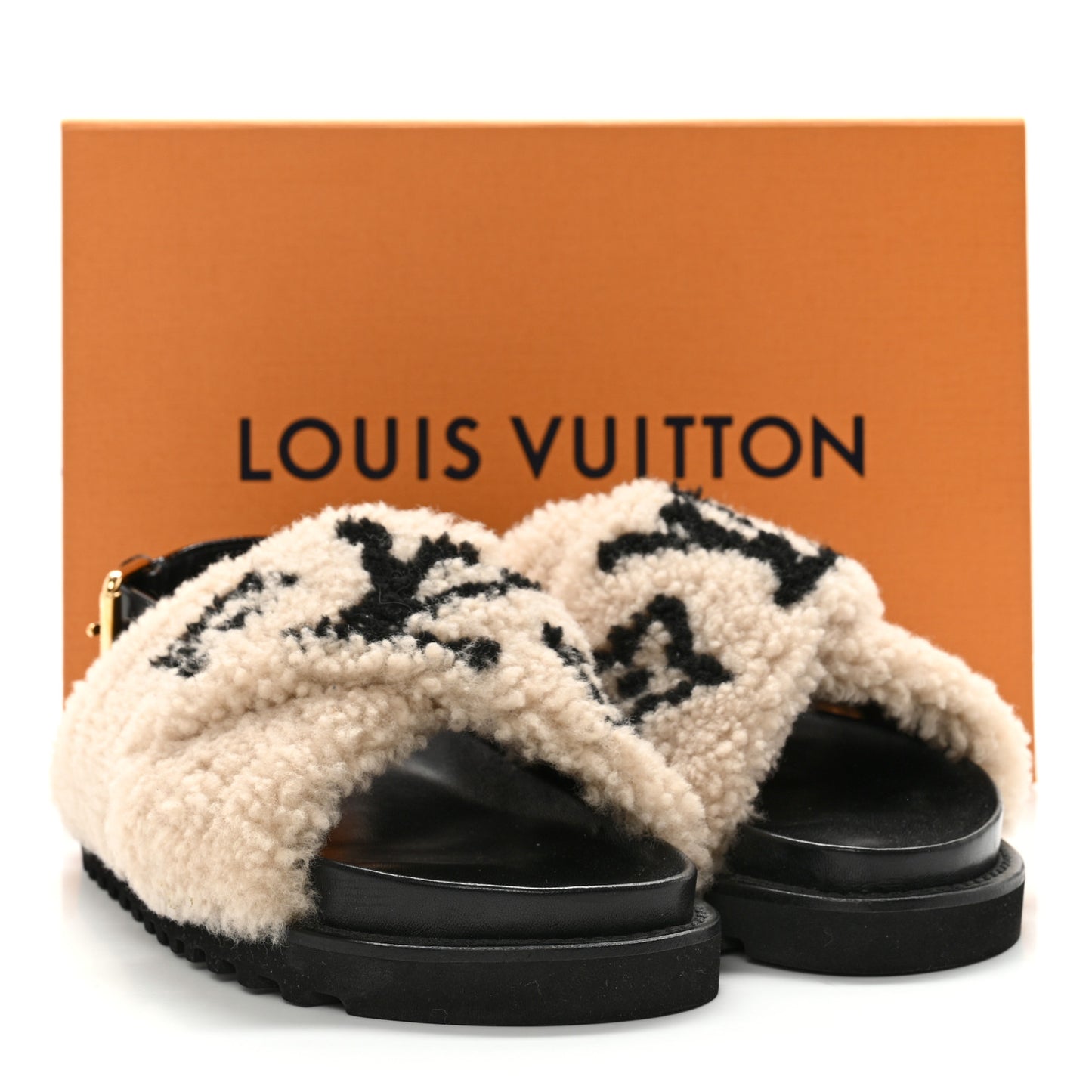 Shearling Paseo Sandals 37 Black