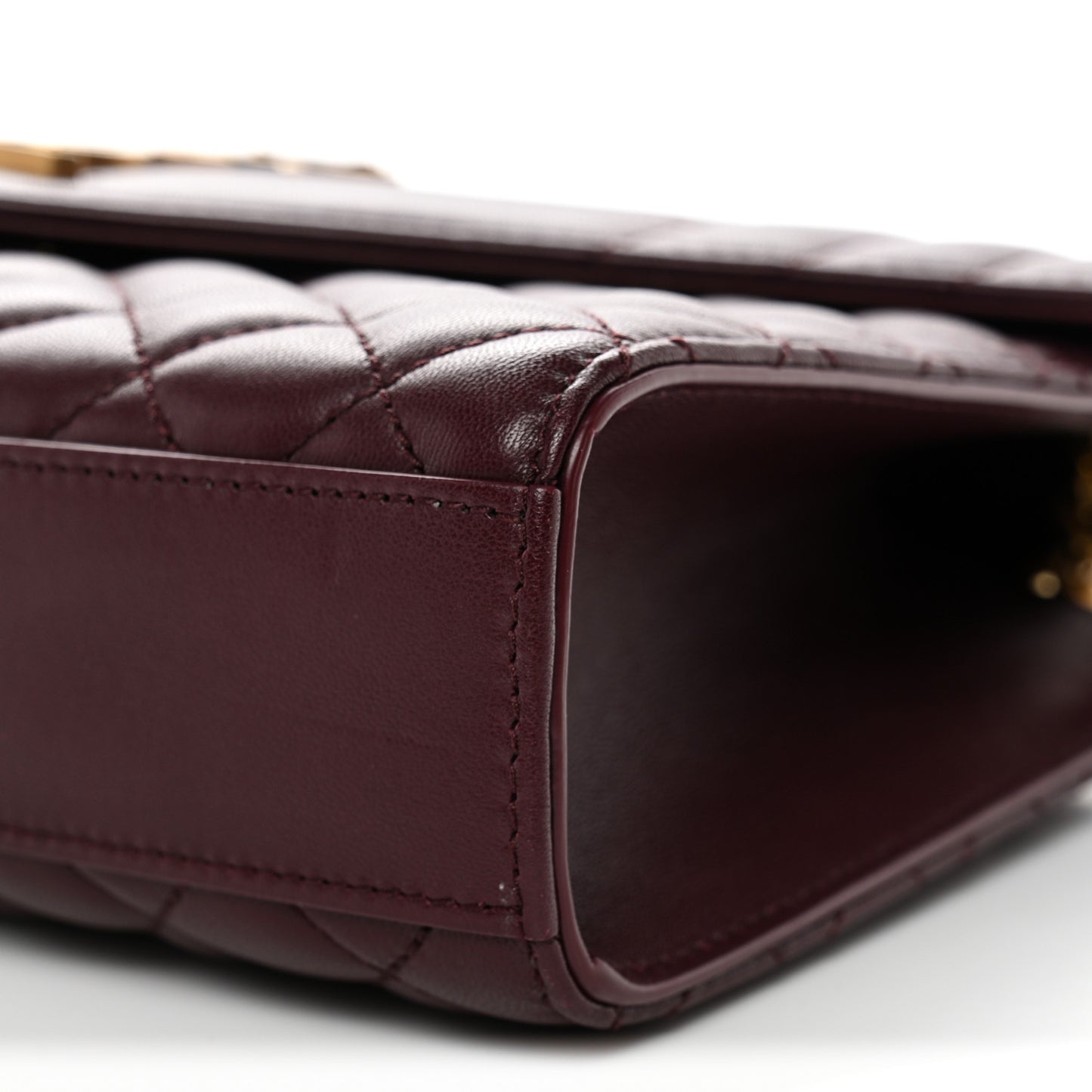 Lambskin Mixed Matelasse Triquilt Medium Monogram Satchel Burgundy