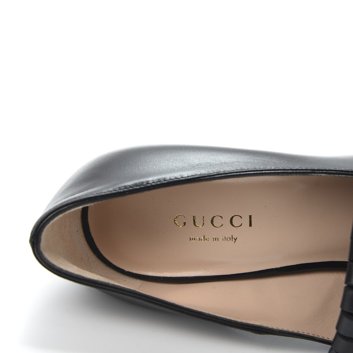 Gucci Malaga Kid Pearly GG Marmont Fringe 105mm Loafer Pumps 35 Black 6 of 10