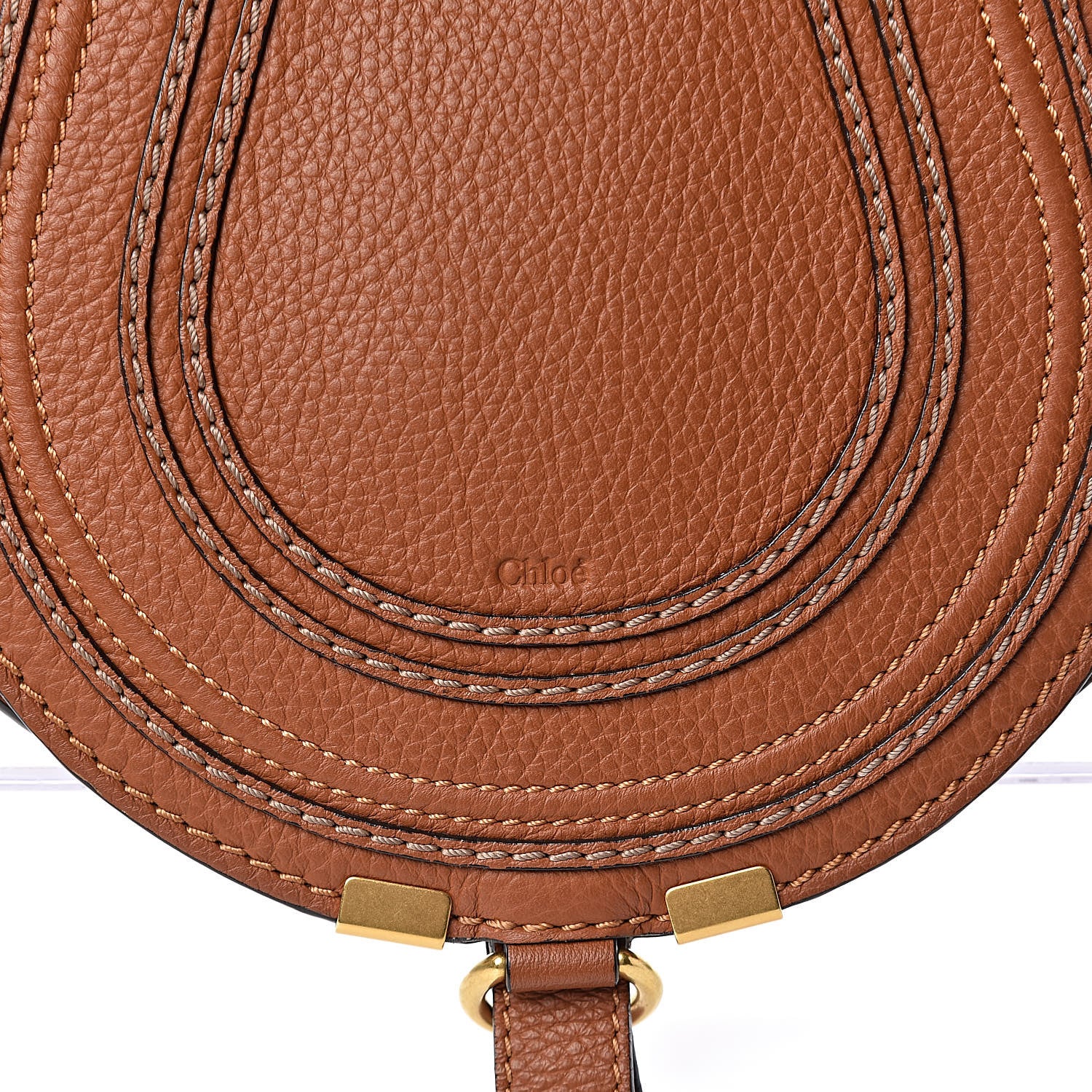 Chloe Calfskin Mini Marcie Round Crossbody Bag Tan 10 of 14