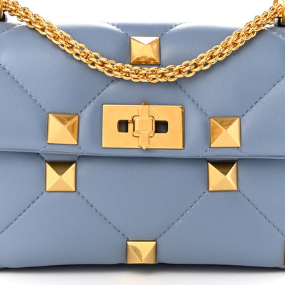 Valentino Garavani Nappa Medium Roman Stud Shoulder Bag Niagara 7 of 9