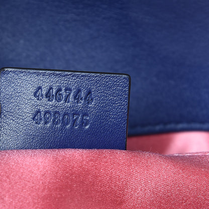 Gucci Velvet Matelasse Mini GG Marmont Shoulder Bag Cobalt Blue 7 of 10