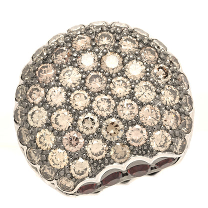 Boucheron 18K White Gold Brown Diamond Garnet Macaron Ring 54 6.75 1 of 6