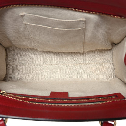Gucci Dollar Calfskin Medium Soho Top Handle Satchel New Rosette Hibiscus Red 5 of 9