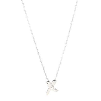 Tiffany Sterling Silver Diamond Paloma Picasso Graffiti X Pendant Necklace 1 of 6