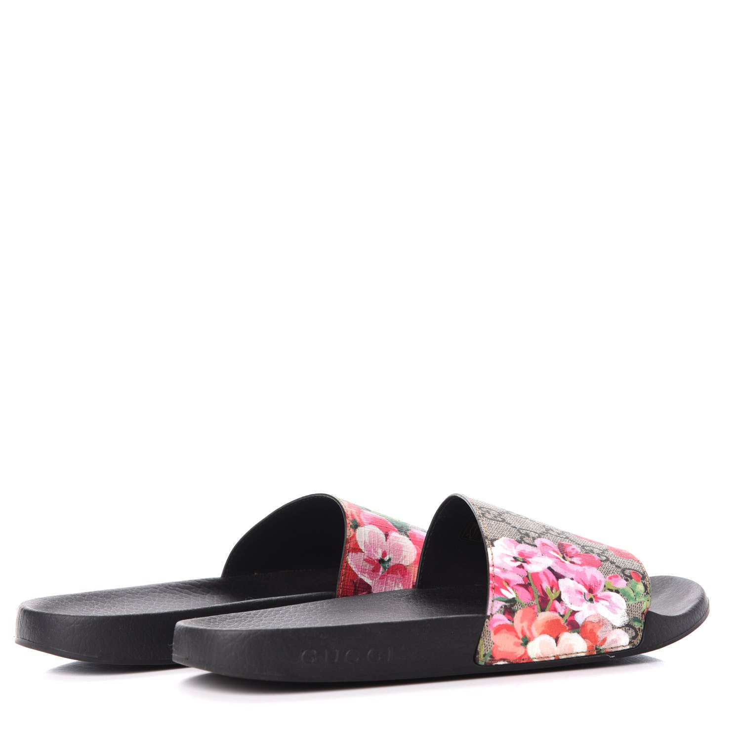 Gucci GG Supreme Monogram Blooms Slide Sandals 41 Beige Multicolor 4 of 7