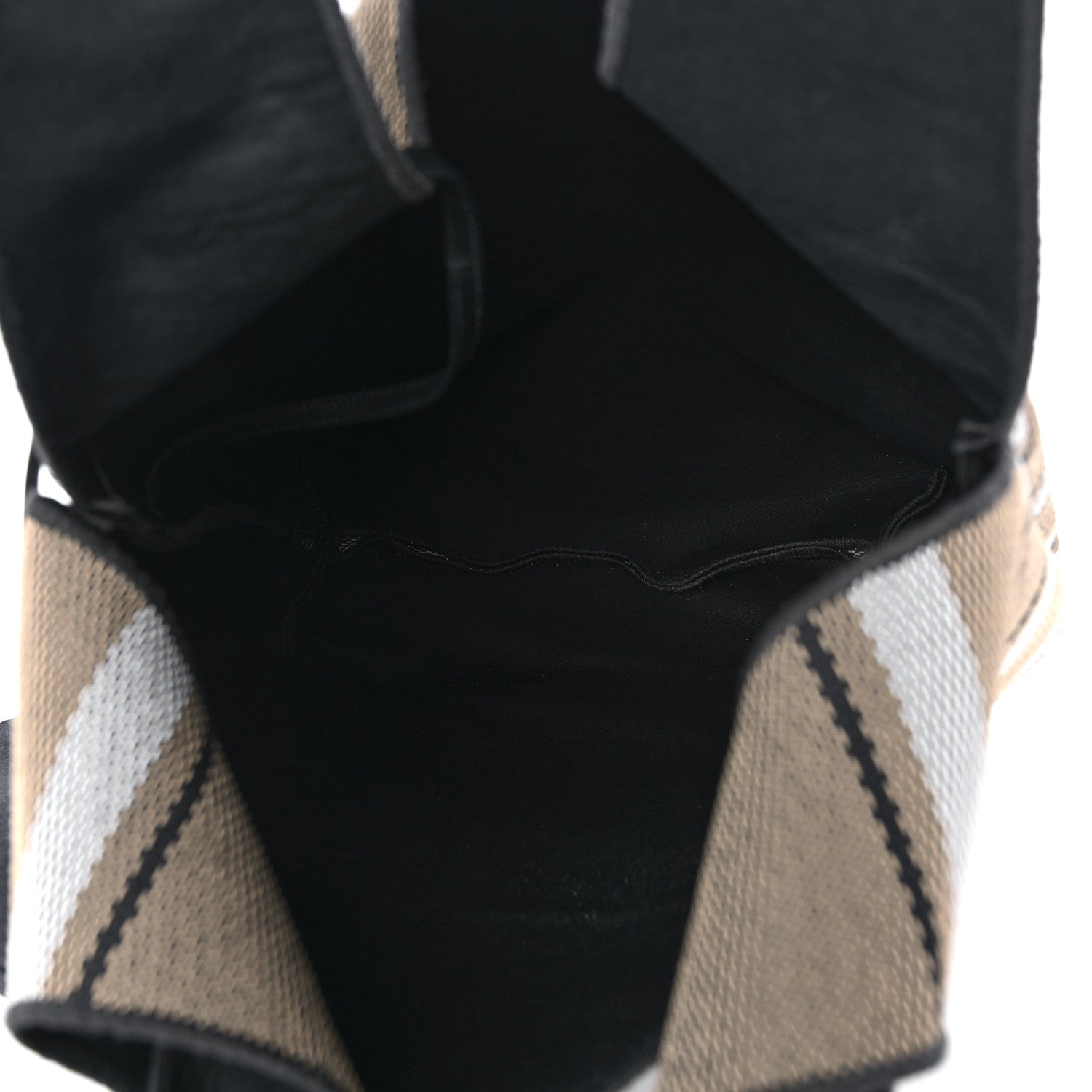 Salvatore Ferragamo Raffia Striped Logo Tote Bag Beige Optic White Black 6 of 10