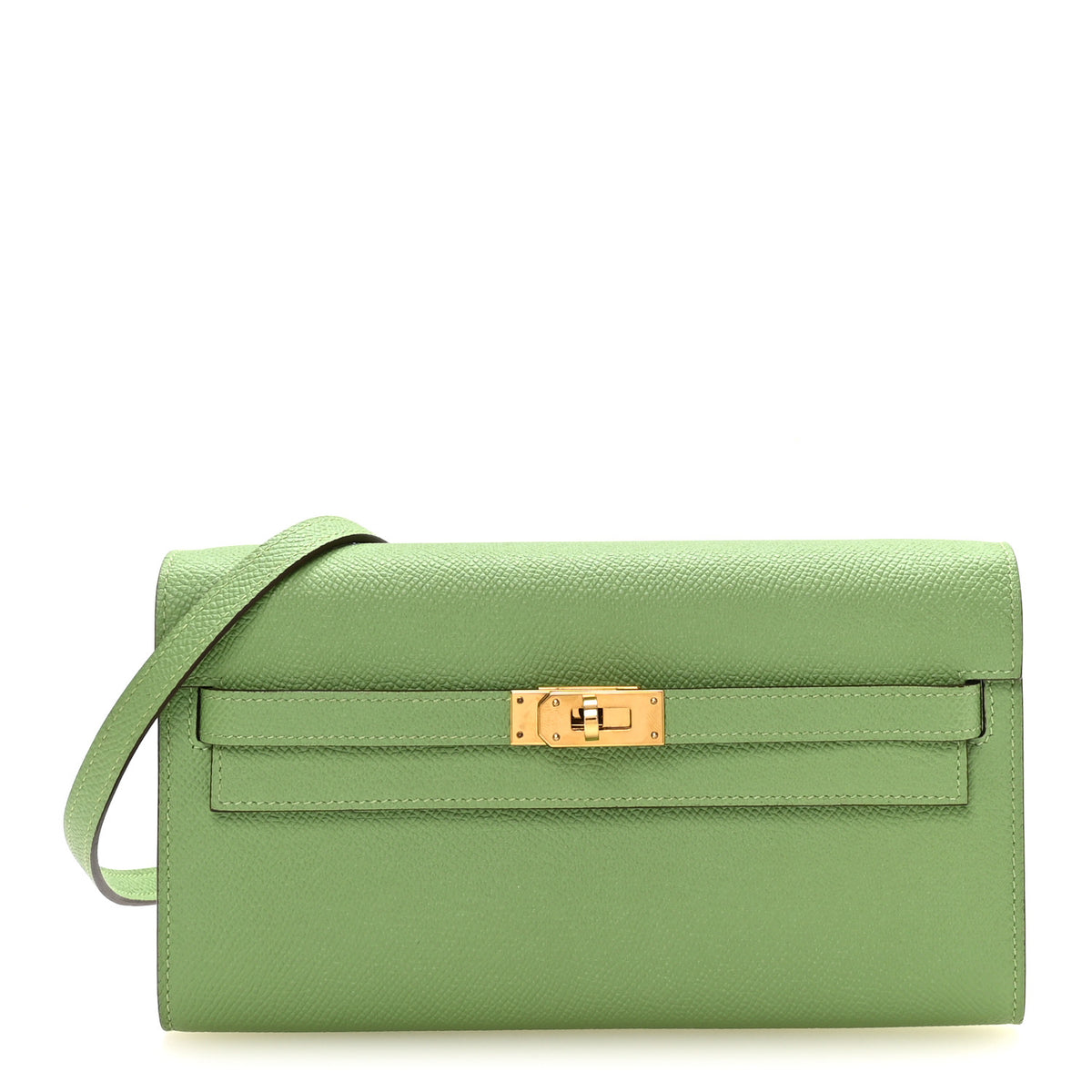 Epsom Verso Kelly Wallet To Go Vert Criquet Bleu Brume