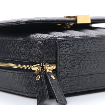 Saint Laurent Grained De Poudre Matelasse Monogram Vicky Camera Bag Black 6 of 7