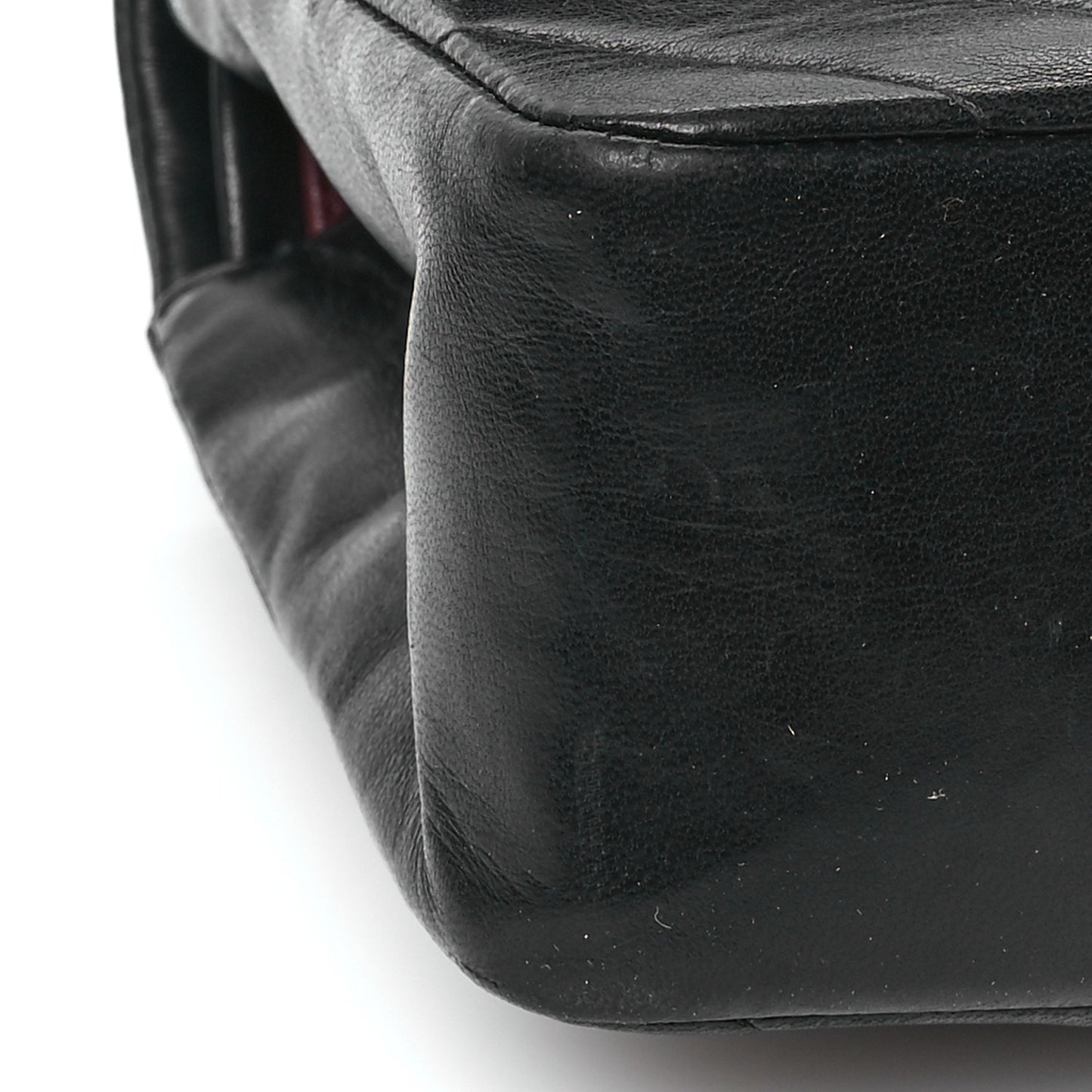 Lambskin Chevron Quilted Medium Double Flap Black