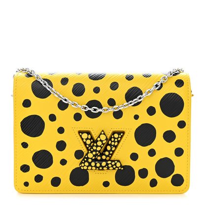 Louis Vuitton LV x YK Epi Infinity Dots Twist Belt Chain Wallet Yellow Black 1 of 12