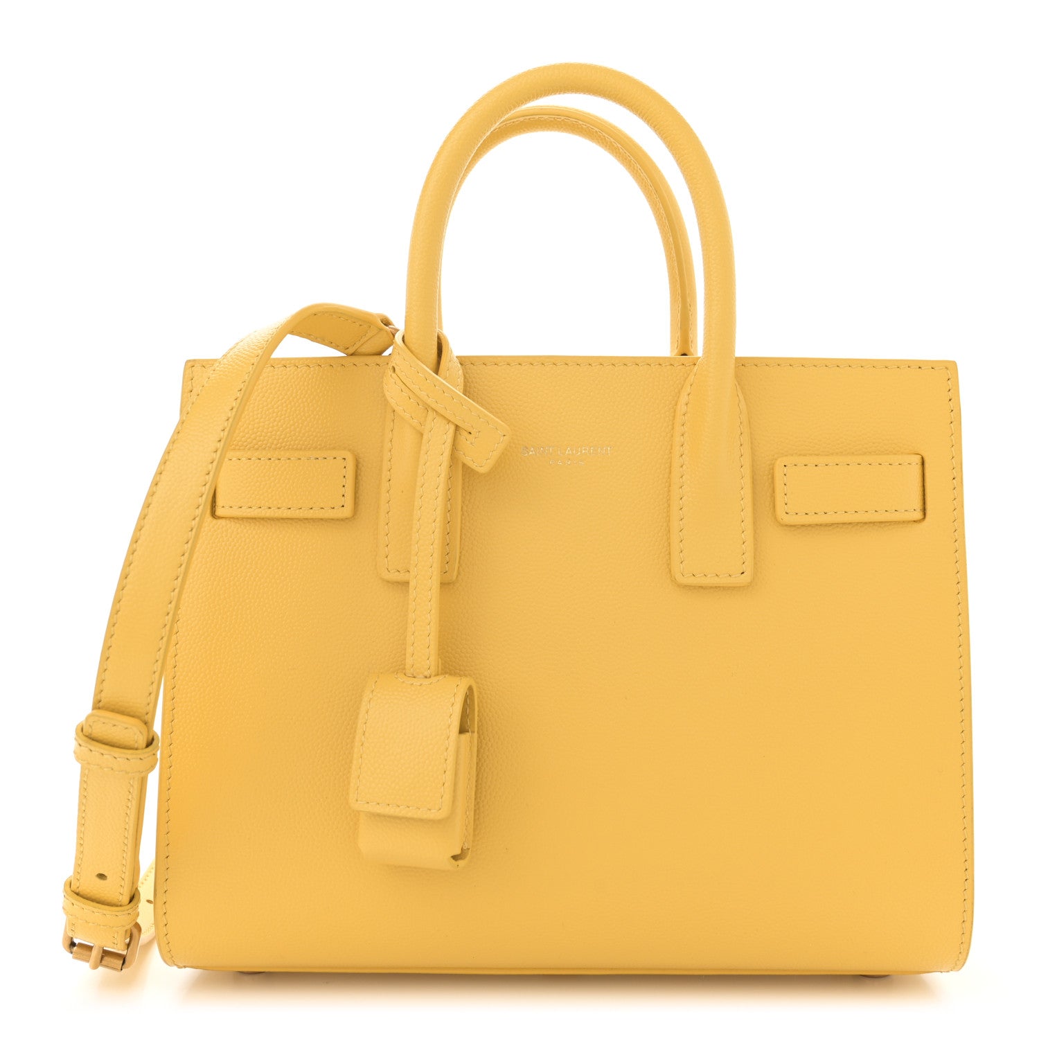 Saint Laurent Grained Calfskin Nano Sac De Jour Jaune 1 of 11