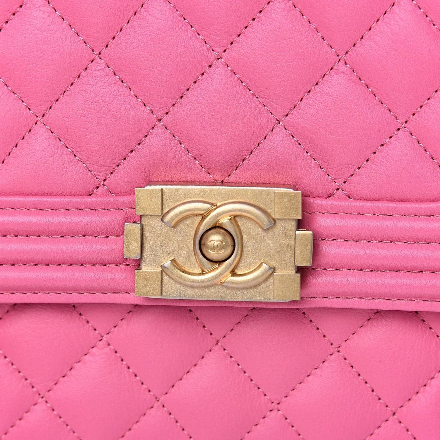 Calfskin Quilted North South Boy Flap Pink