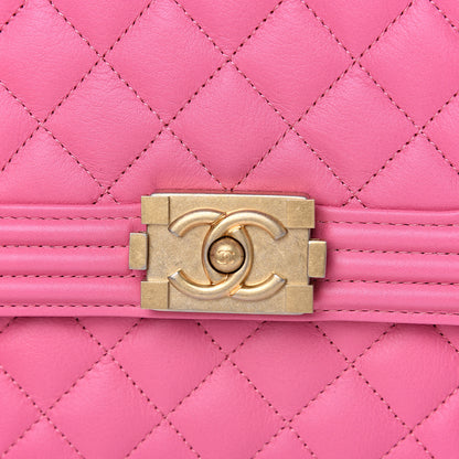 Chanel Calfskin Quilted North South Boy Flap Pink 7 of 11
