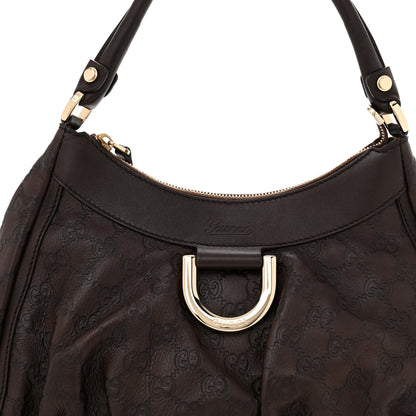 Gucci Guccissima Small D Gold Ring Shoulder Bag Chocolate Brown 8 of 10