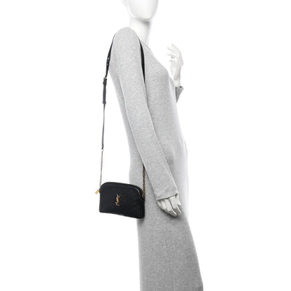 Saint Laurent Lambskin Quilted Gaby Zipped Pouch Black 2 of 12