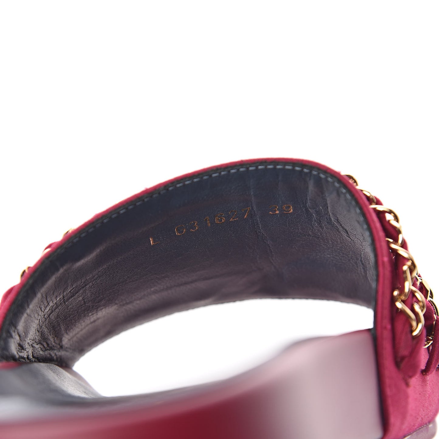 Satin Chain Flat Sandals 39 Dark Fuchsia