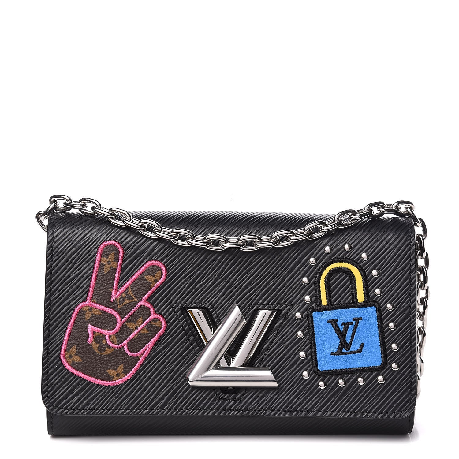 Louis Vuitton Epi LV Stories Twist Chain Wallet Black 1 of 12