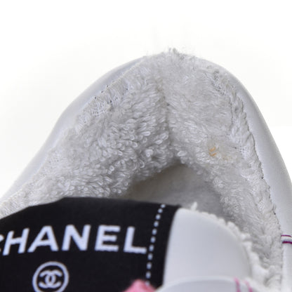 Chanel Calfskin Womens Logo Sneakers 38.5 White Pink 13 of 14