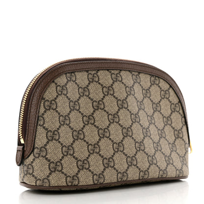 Gucci GG Supreme Monogram Textured Calfskin Web Large Ophidia Cosmetic Case Beige Ebony New Acero 3 of 9