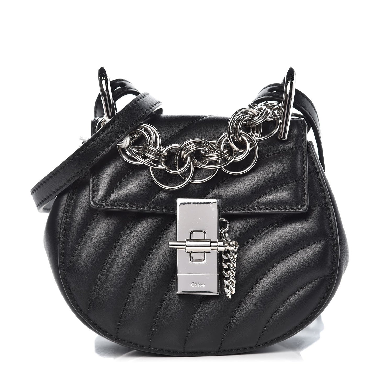 Calfskin Quilted Nano Drew Bijou Shoulder Bag Black