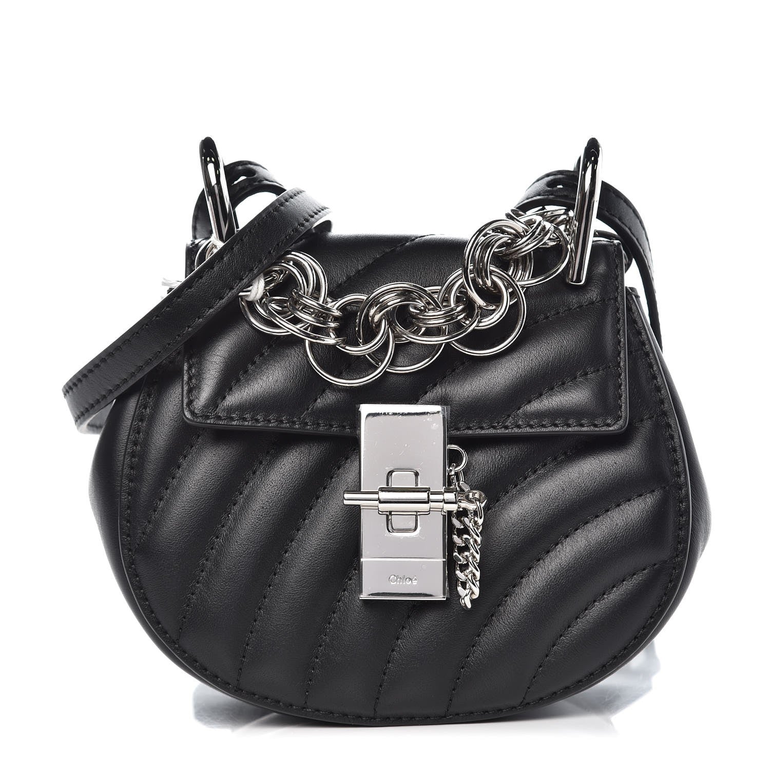 Chloe Calfskin Quilted Nano Drew Bijou Shoulder Bag Black 1 of 6