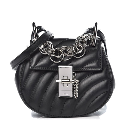 Chloe Calfskin Quilted Nano Drew Bijou Shoulder Bag Black 1 of 6