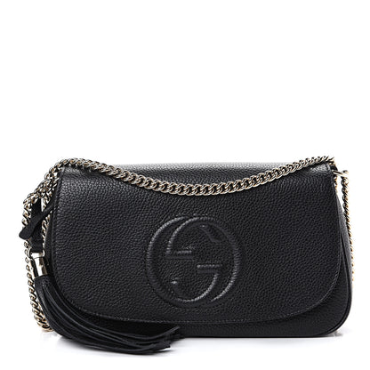 Gucci Pebbled Calfskin Medium Soho Flap Crossbody Black 1 of 9