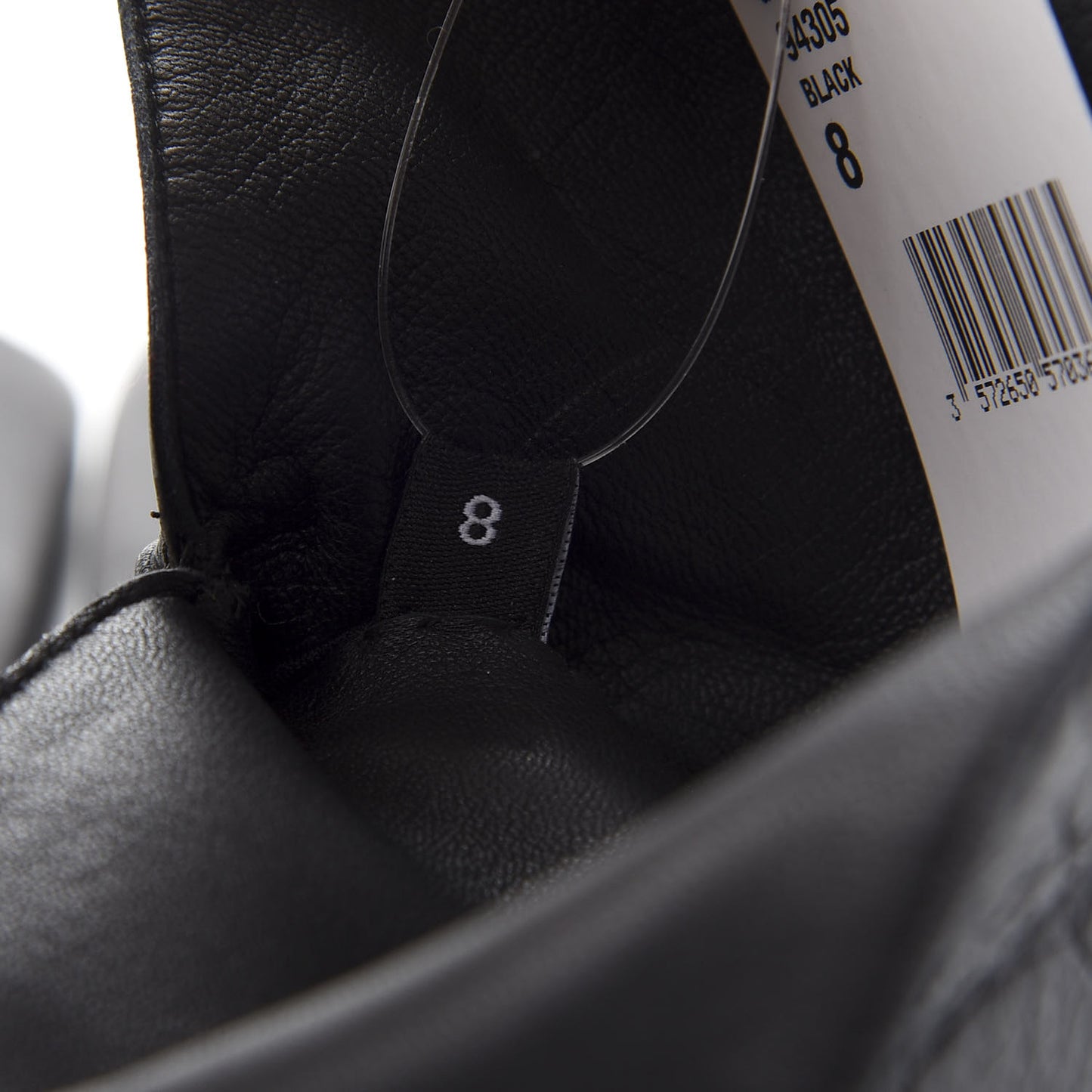 Lambskin Crocodile Embossed Chain Gloves 8 Black