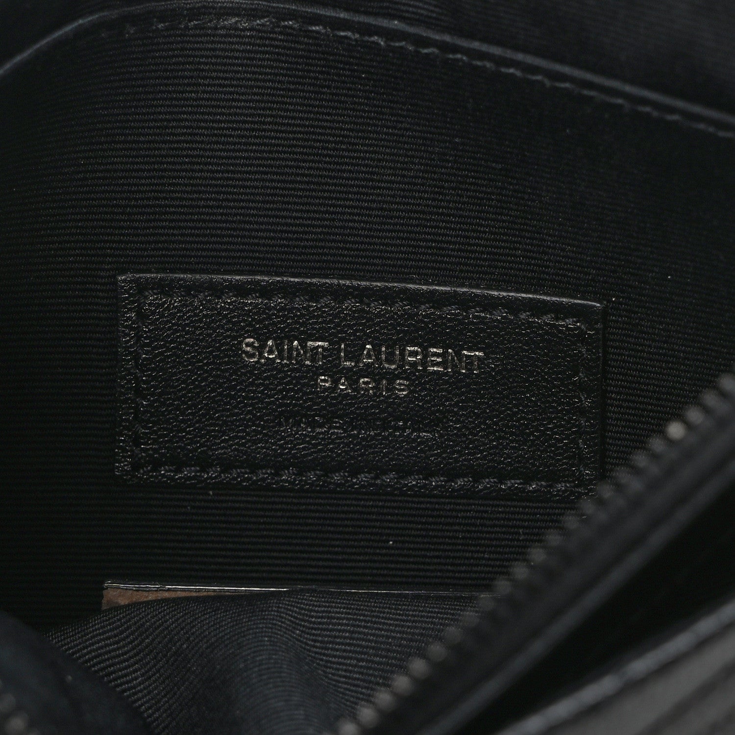 Saint Laurent Grain De Poudre Chevron Monogram Bill Pouch Black Black 6 of 9