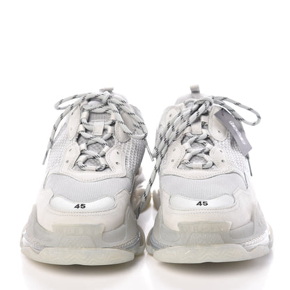 Balenciaga Fabric Mesh Clear Sole Mens Triple S Sneakers 45 Pearl Grey 2 of 7