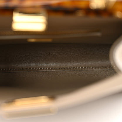 Fendi Vitello Seta Shiny Nappa Plexiglass Tortoise Mini Peekaboo Iconic Satchel Tortora 6 of 10