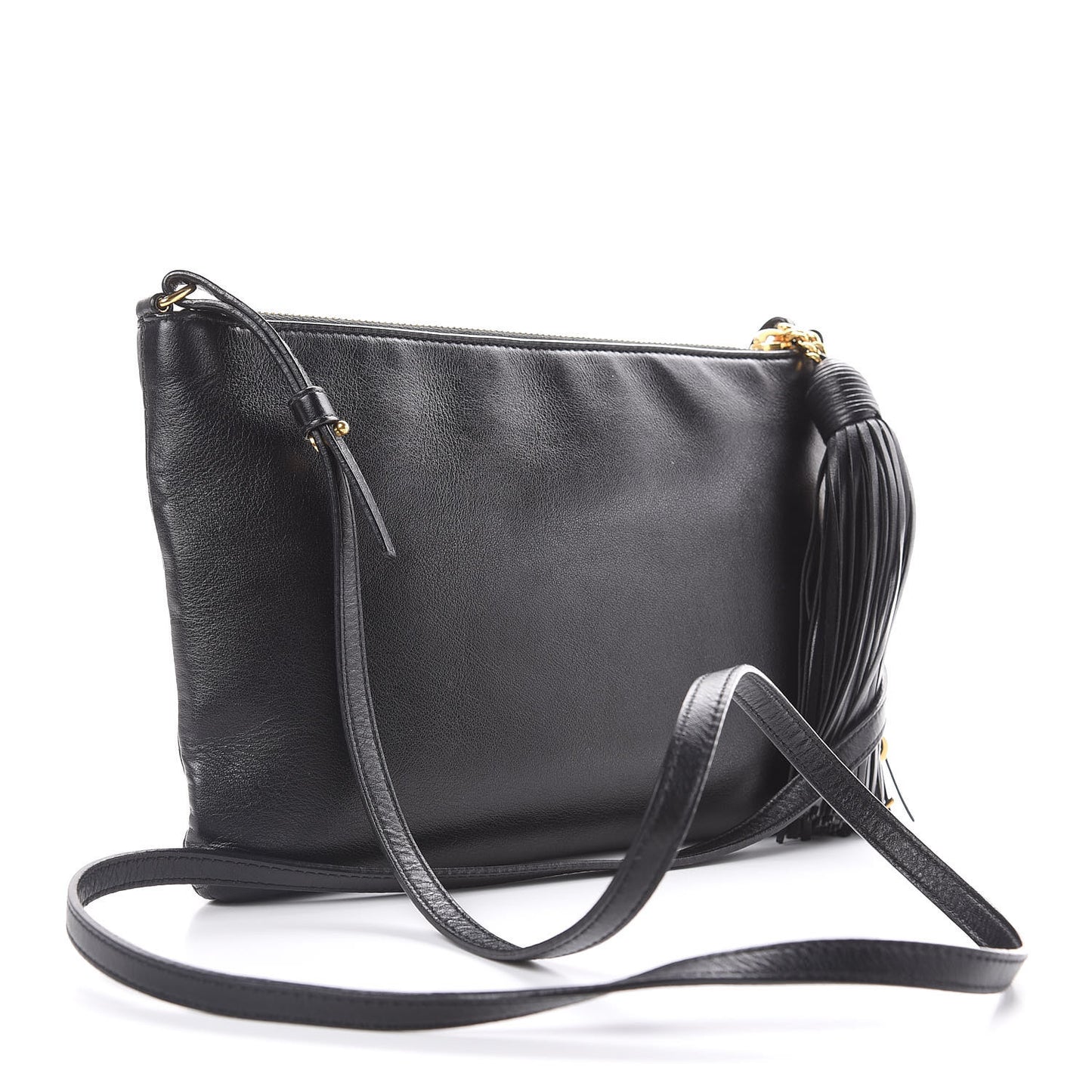 Calfskin Teen Monogram Crossbody Bag Black