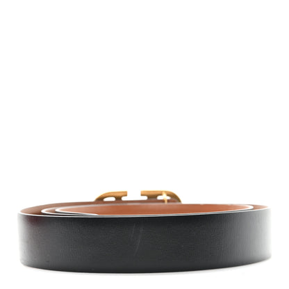 Valentino Garavani Glossy Calfskin VLogo Reversible 30mm Belt 85 34 Saddle Brown Black 2 of 6
