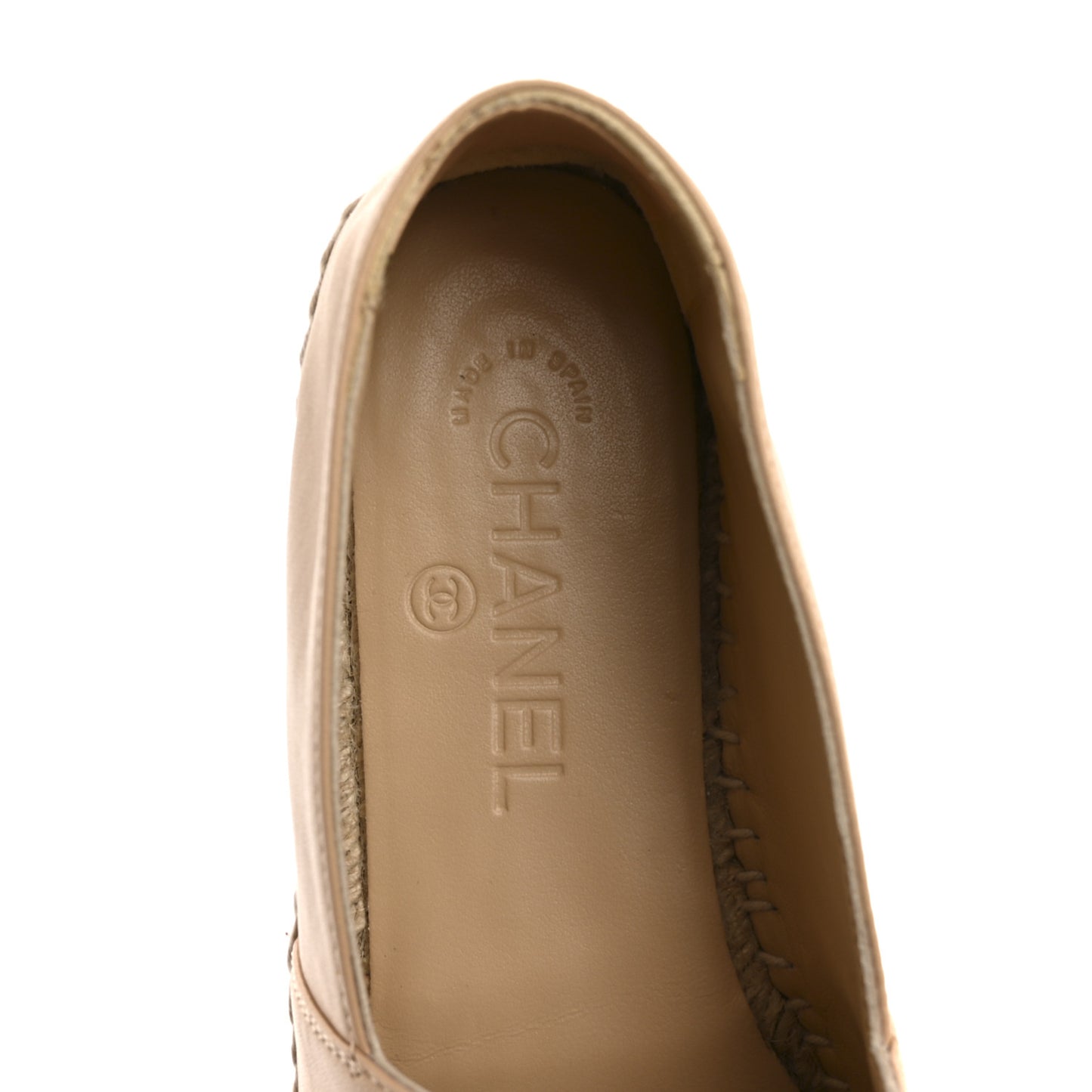 Lambskin CC Espadrilles 36 Beige Black