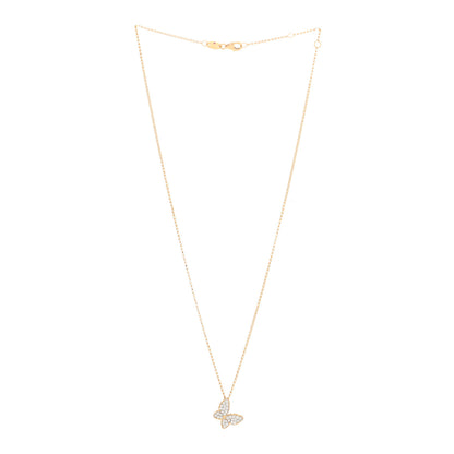 Roberto Coin 18K Yellow Gold Diamond Princess Butterfly Pendant Necklace 3 of 4