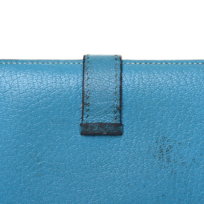 Hermes Chevre Mysore Compact Bearn Wallet Blue Jean 26 of 29