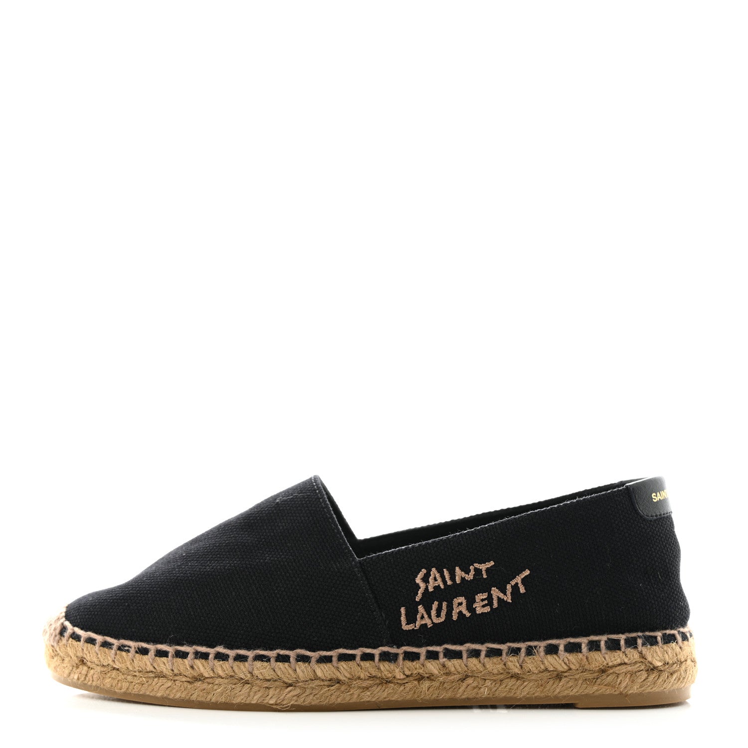 Saint Laurent Canvas Nappa Elba Light Logo Embroidered Espadrilles 36 Black 1 of 10