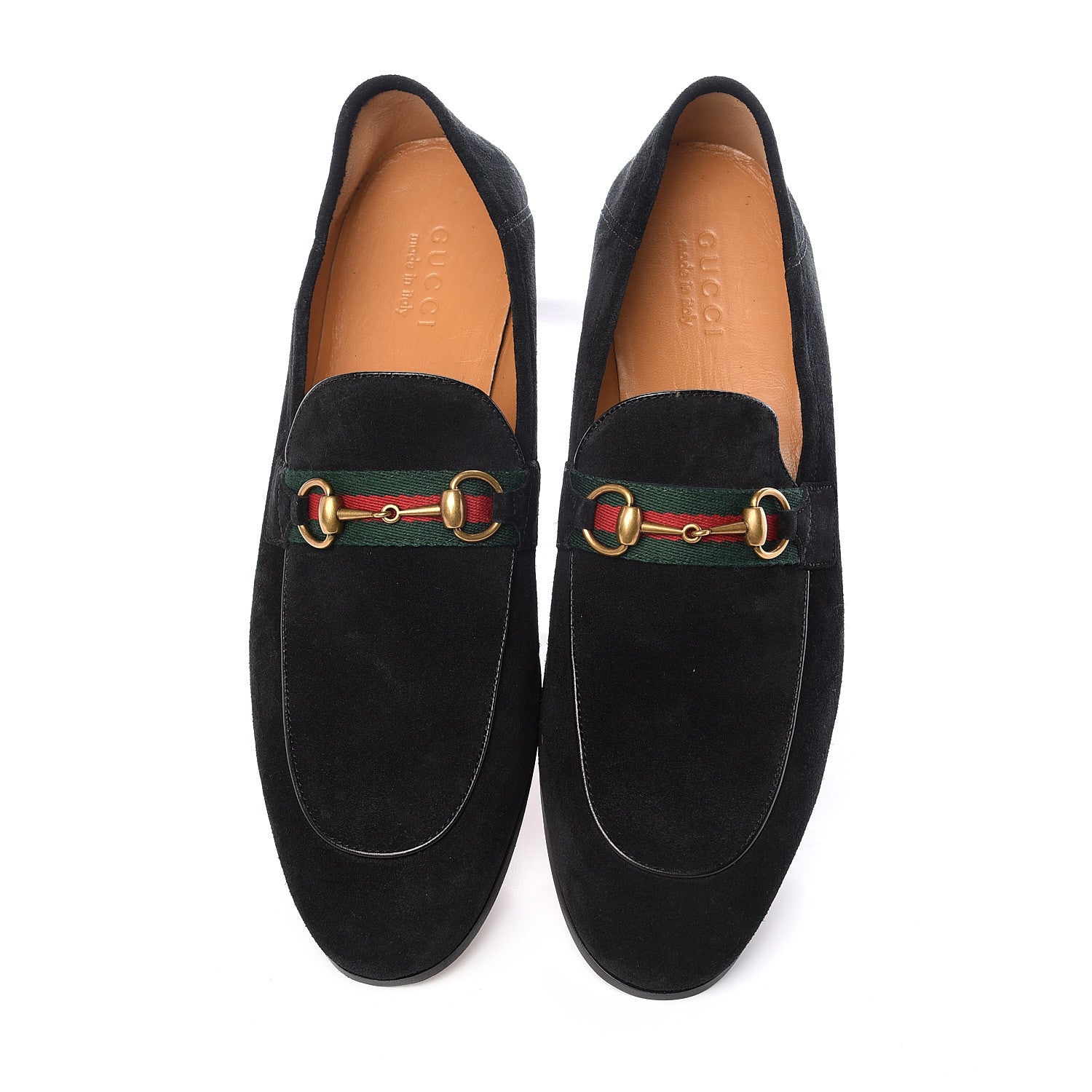 Gucci Suede Web Mens Horsebit Loafers 12 Black 5 of 11
