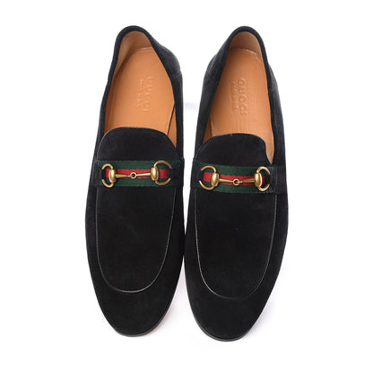 Gucci Suede Web Mens Horsebit Loafers 12 Black 5 of 11